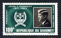 President John F. Kennedy Mint Airmail Stamp Dahomey, 1965